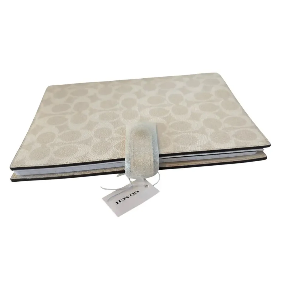 Authentic Coach Cream Signature Logo Notebook Cover